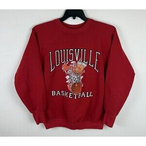 Vintage 90s University Of Louisville Basketball Graphic Crewneck / Size Large